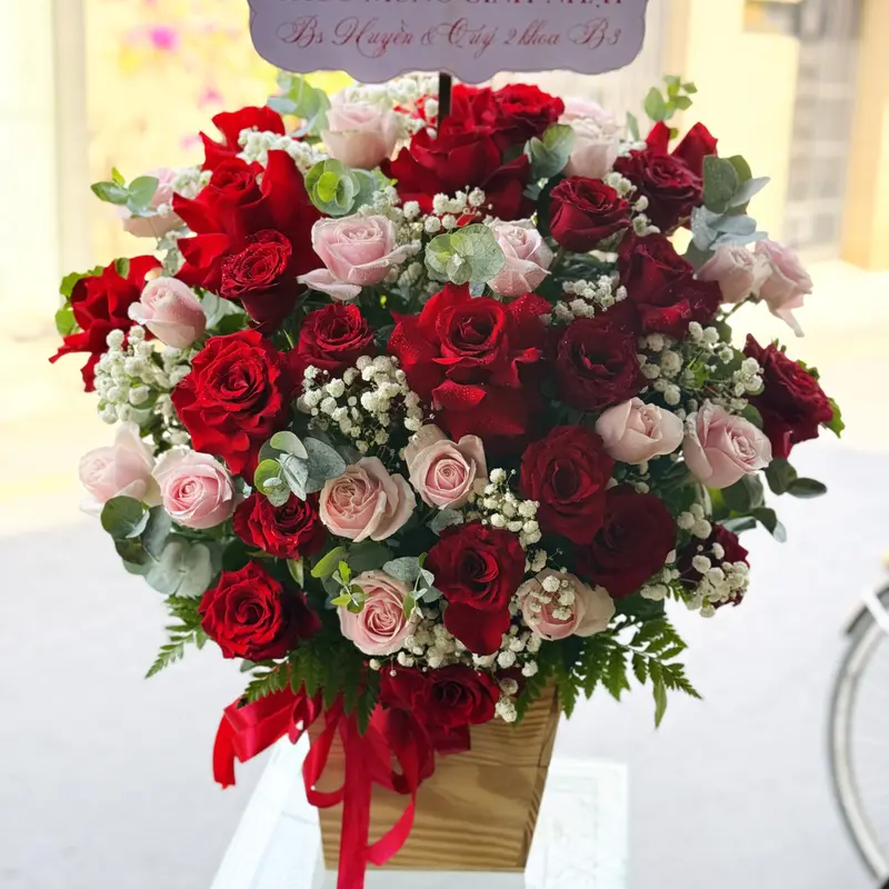 Lẵng hoa hồng