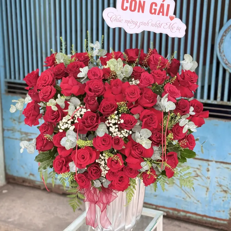 Lẵng hoa hồng tình yêu