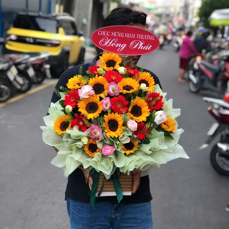 Giỏ hoa chúc mừng