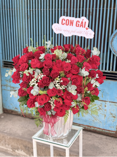 Lẵng hoa hồng tình yêu _ HV_ HH_124